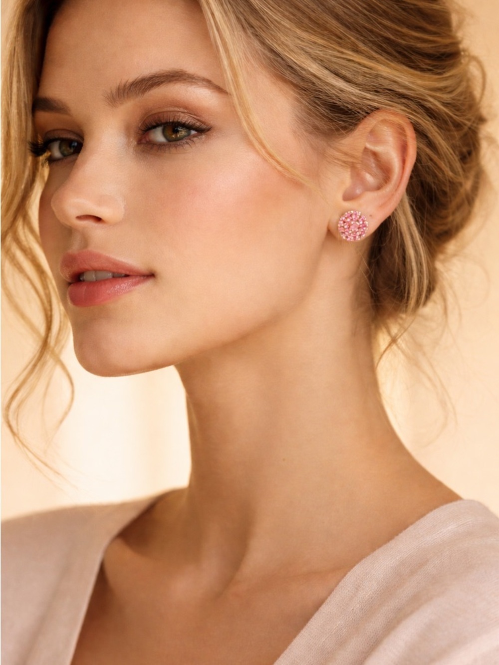 kate spade Pink Crystal Cluster Stud Earrings